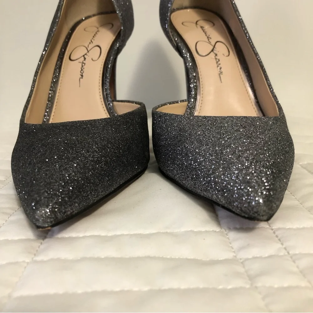 Jessica Simpson Claudette Alloy Glitter Pump Size 6.5M